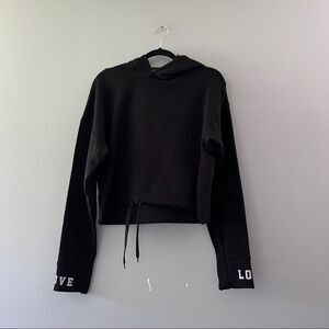 Supernova Cropped Black Hoodie Fleece Love Size XL